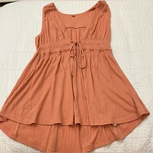 FREE PEOPLE Salmon Low Cut Knit Top